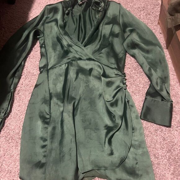 ZARA Heavy Satin Effect Dress NWOT size xs - Picture 8 of 16